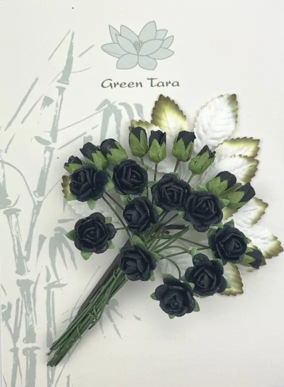 Green Tara Rose & Rosebud Pack - Black