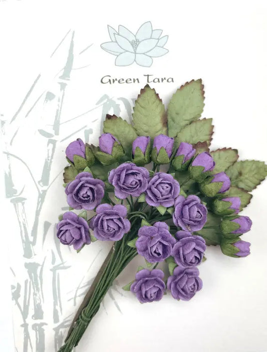 Green Tara Flowers- Rose and Rosebud Pack -Lavender