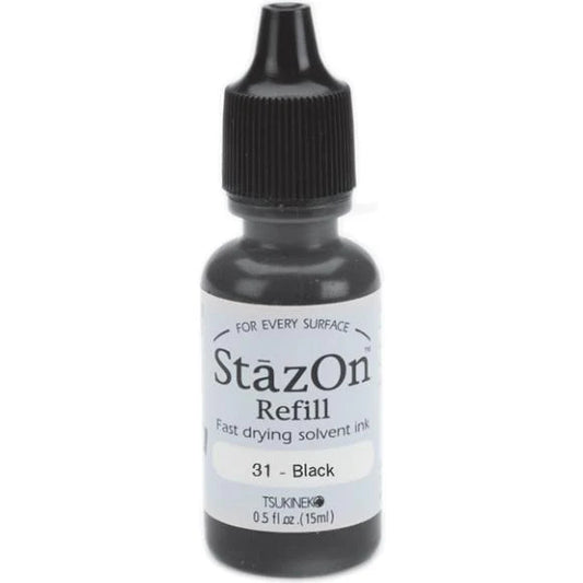 Tsukineko Staz On Ink Refill- Jet Black