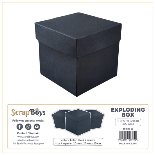 ScrapBoys Exploding Box - 3pc- Black