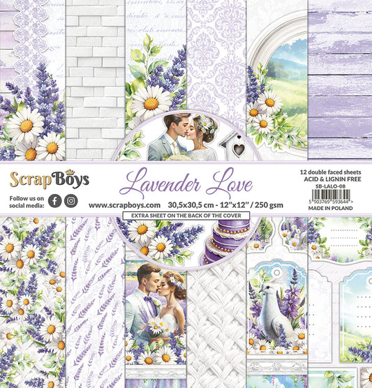 ScrapBoys 12x12 Double Sided Paper Pack - Lavendar Love