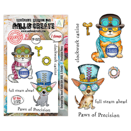 Aall & Create Photopolymer Clear Stamp- Steam & Wonder Collection- Paws of Precision