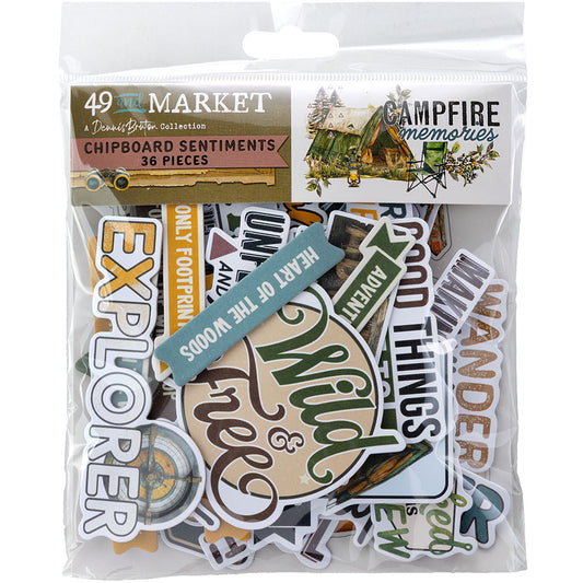 49 and Market Chipboard Sentiments- Campfire Memories