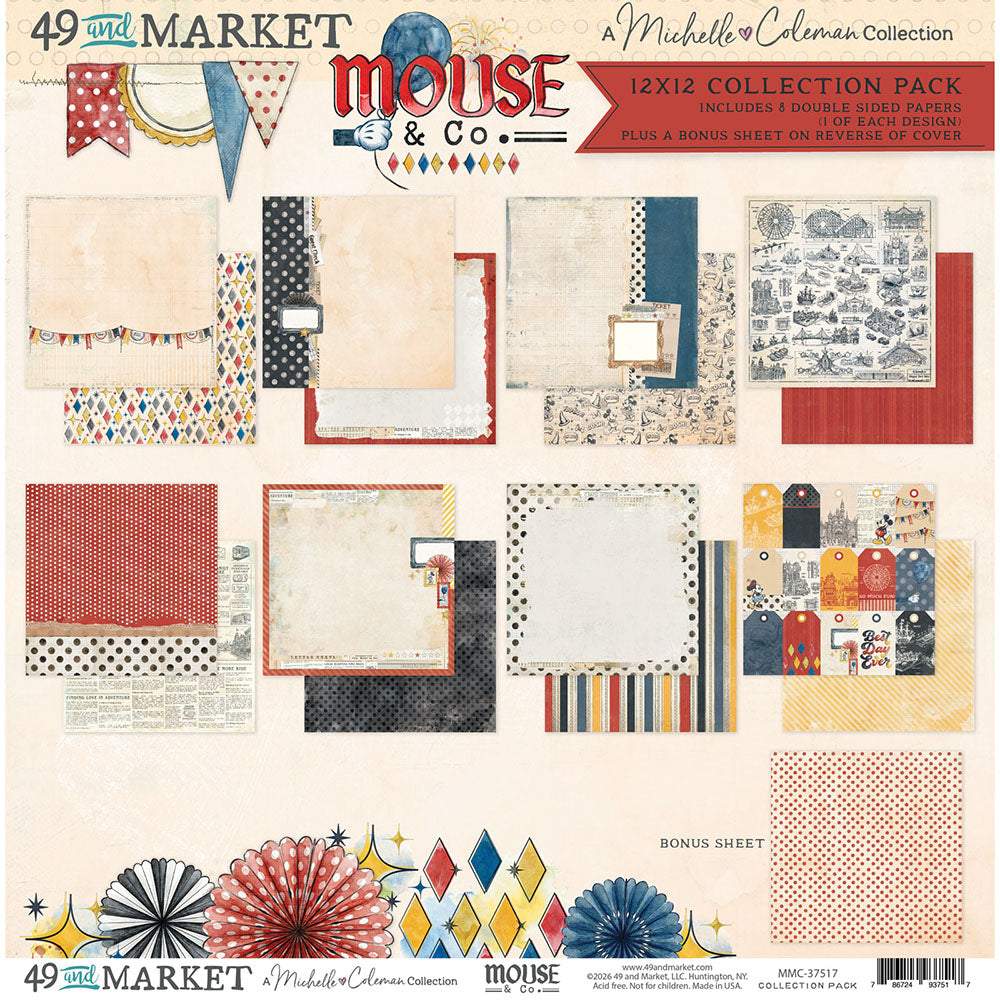 49 and Market 12x12 Double Sided Paper Pack - Mouse and Co