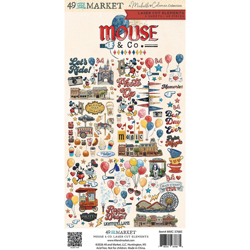 49 and Market Laser Cuts- Mouse & Co - 148 pcs