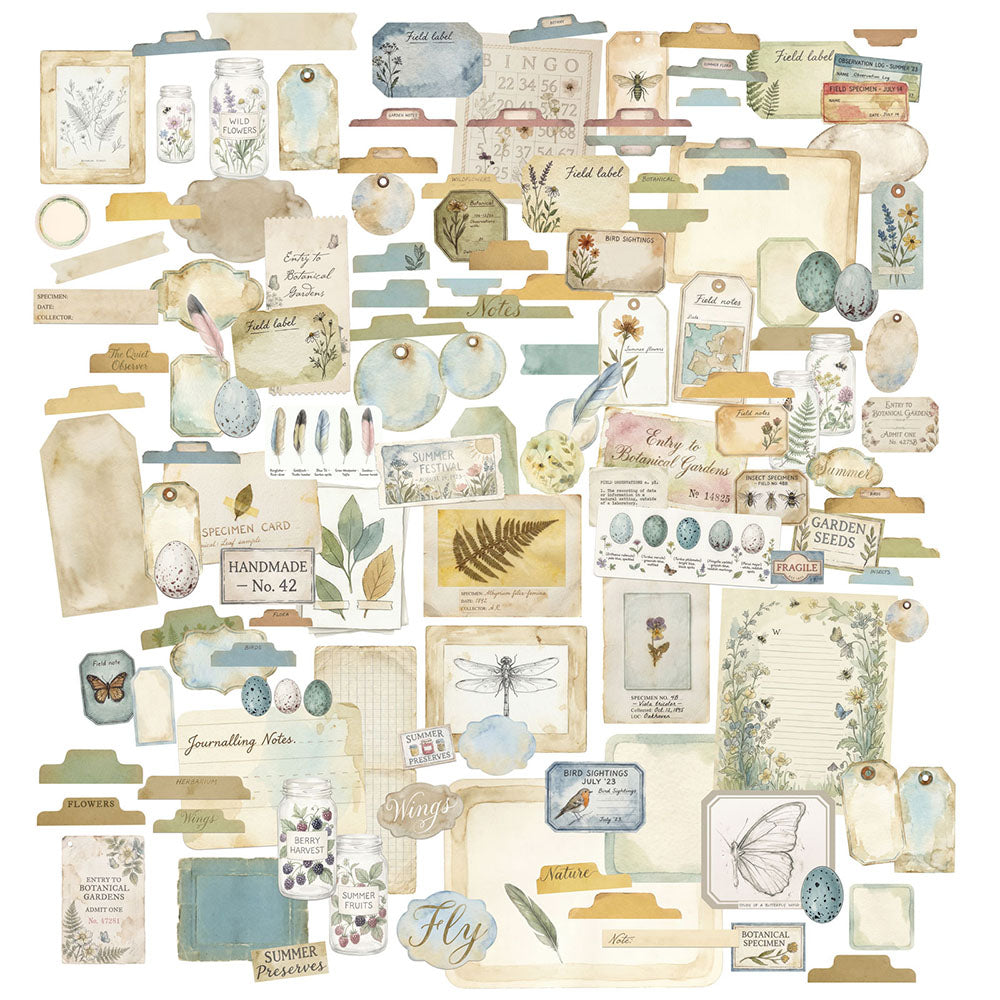 49 and Market Ephemera Set -The Quiet Observer- 138pcs