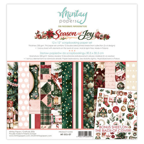 Mintay Papers 12x12 Double Sided Paper Pack - Season of Joy