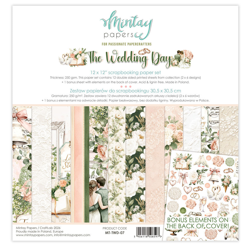 Mintay 12x12 Double Sided Paper Pack - The Wedding Day