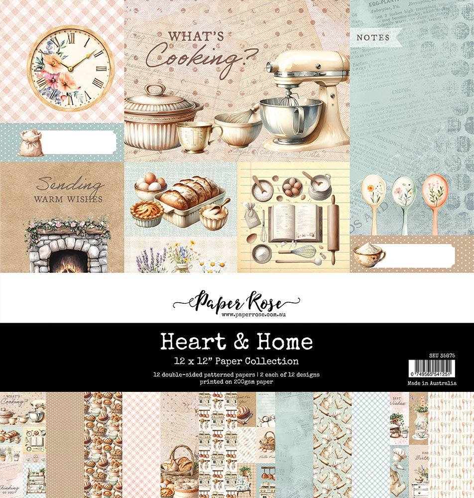 Paper Rose Studio 12x12 Double Sided Paper Pack - Heart & Home