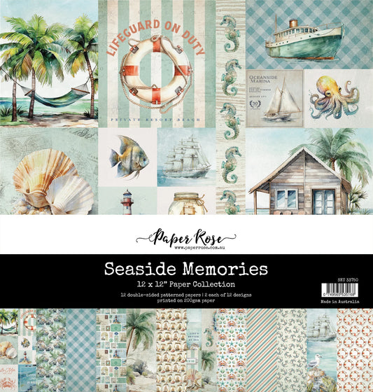 Paper Rose Studio 12x12 Double Sided Paper Pack - Seaside Memories