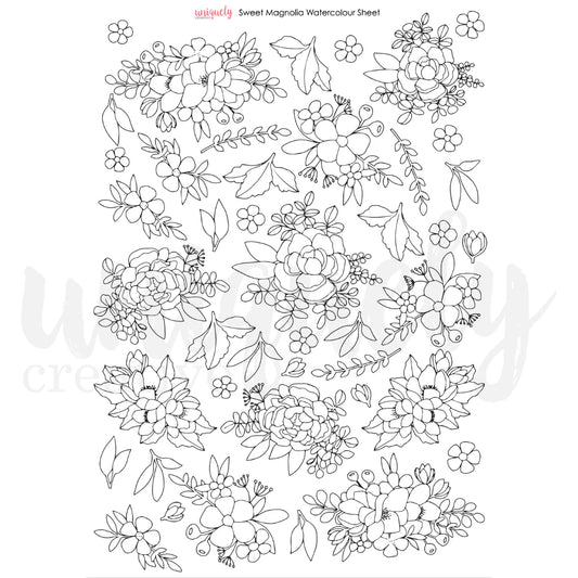Uniquely Creative Watercolour Sheet - Sweet Magnolia