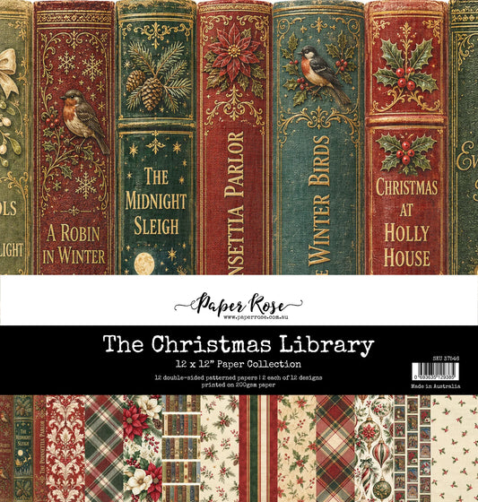 Paper Rose Studio 12x12 Double Sided Paper Pack - The Christmas Library