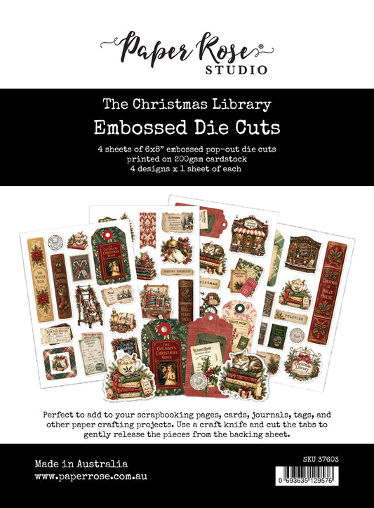 Paper Rose Studio Embossed Die Cuts- The Christmas Library
