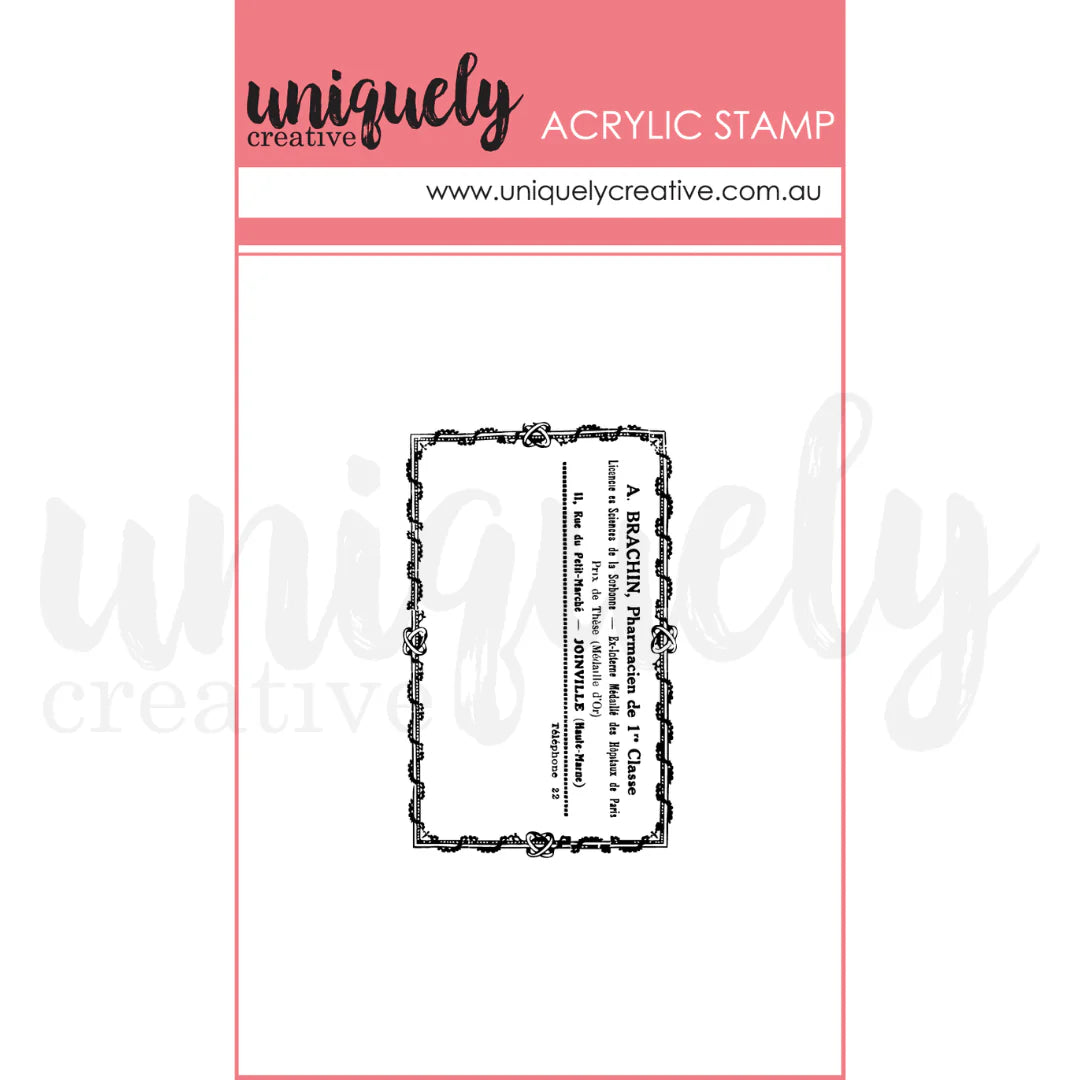 Uniquely Creative Acrylic Stamp - Vintage Pharmacy