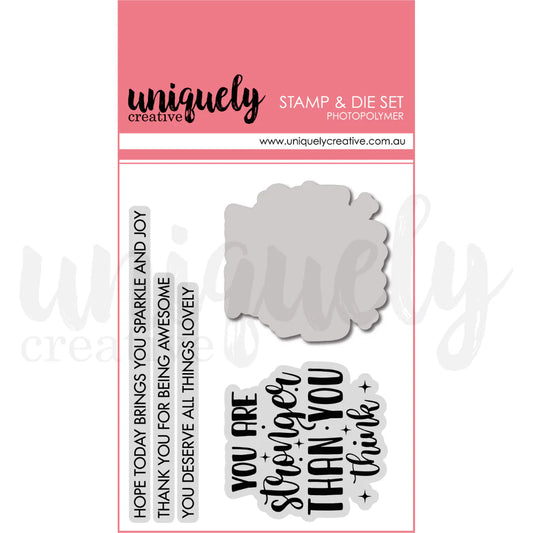 Uniquely Creative Stamp & Die Set - Stronger Than You Think