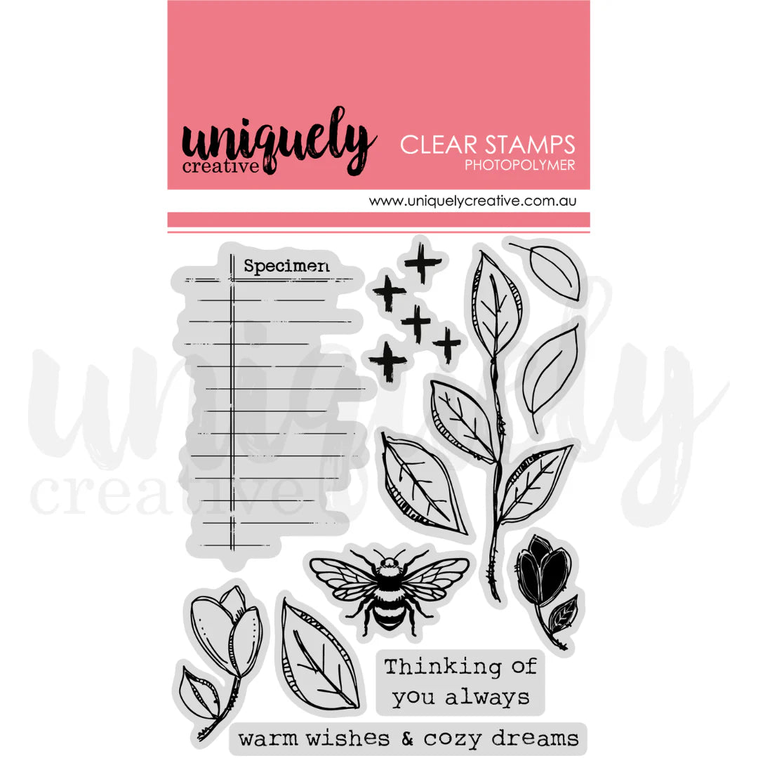 Uniquely Creative Clear Photopolymer Stamp- Botanical Art Journal