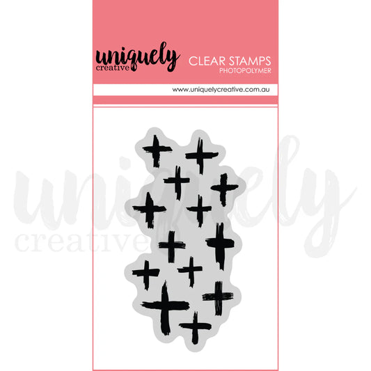 Uniquely Creative Clear Photopolymer Stamp- Random Crosses