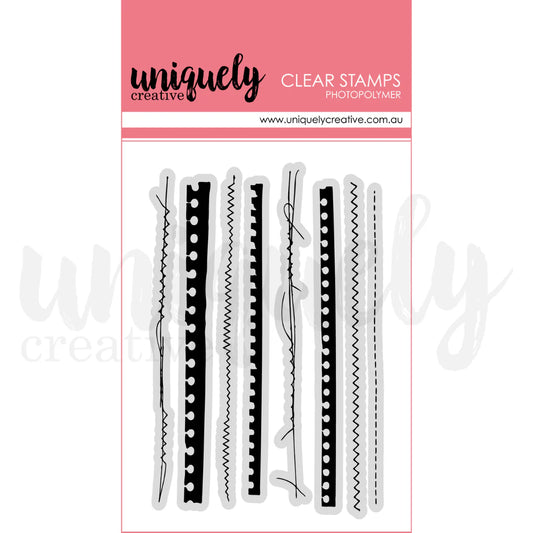 Uniquely Creative Clear Photopolymer Stamp- Ripped & Stitched