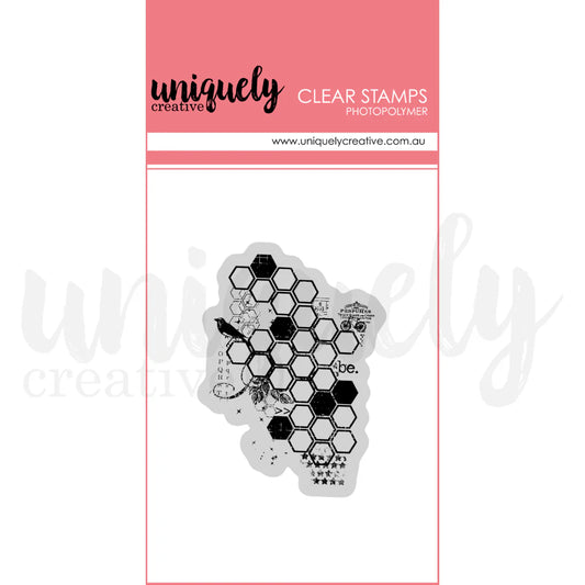 Uniquely Creative Clear Photopolymer Stamp- Botanical Honeycomb