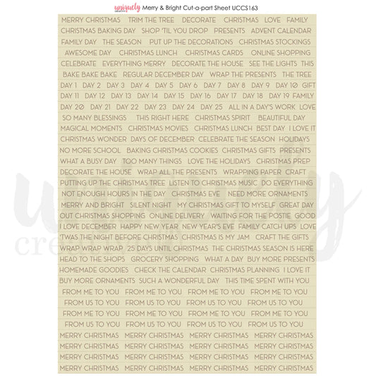Uniquely Creative Cut-a-Part Sheet- Merry and Bright