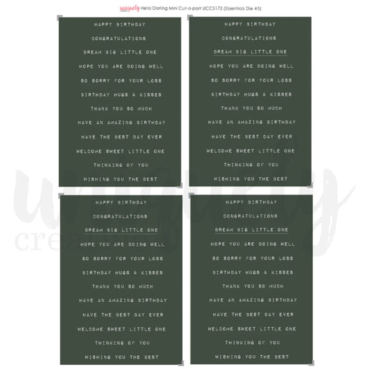 Uniquely Creative Mini Cut-a-part Sheet- Hello Darling