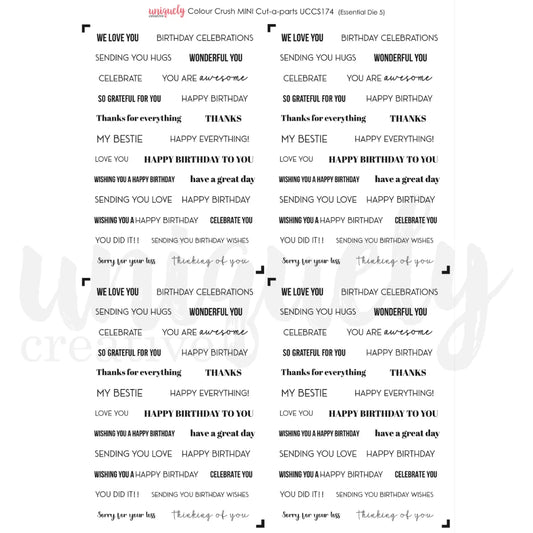 Uniquely Creative Mini Cut-a-Part Sheet- Colour Crush