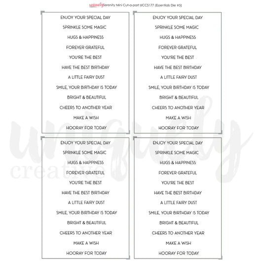 Uniquely Creative Mini Cut-a-Part Sheet - Serenity