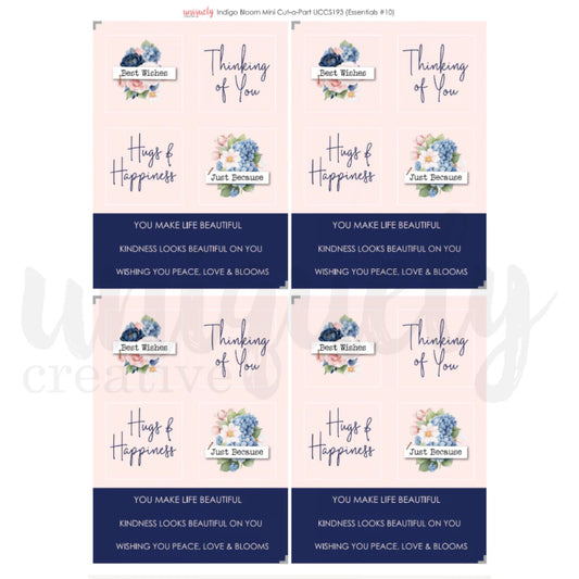 Uniquely Creative Mini Cut-a-Part Sheet - Indigo Bloom
