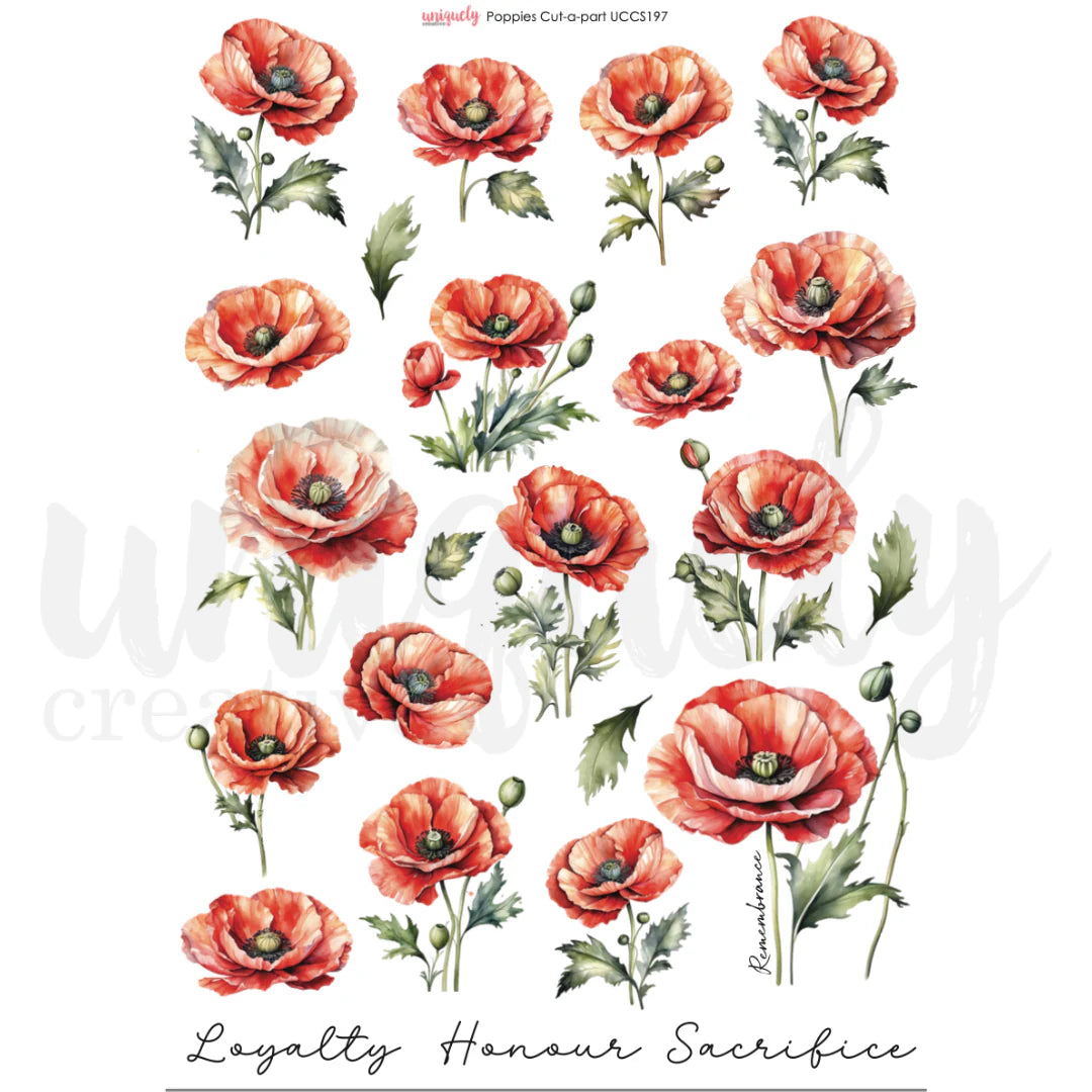 Poppy Cut Files Uniquely Creative Cut-a-Part Sheets- Poppies – TKPaperboutique