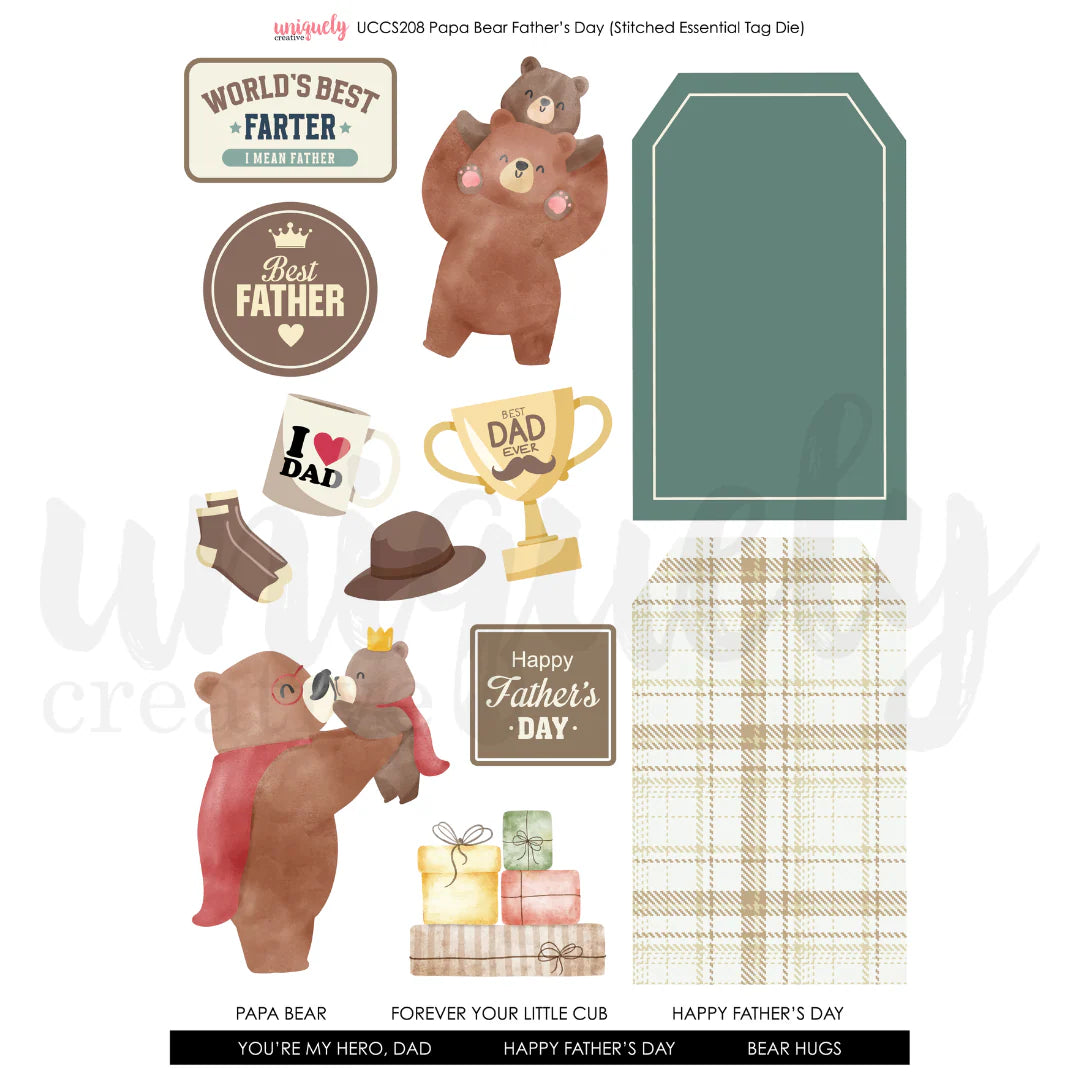 Uniquely Creative Father's Day Cut-a-Part Sheet - Father's Day Papa Bear