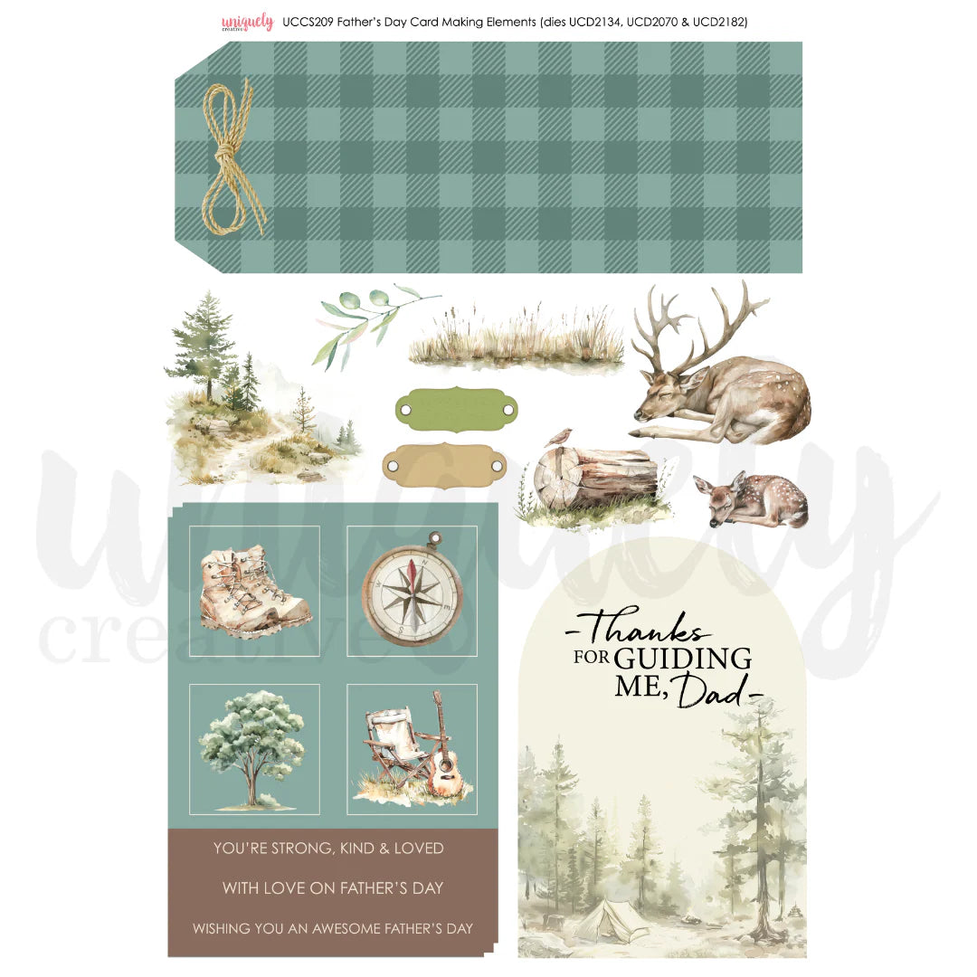 Uniquely Creative Father's Day Card Making Elements Cut-a-Part Sheet