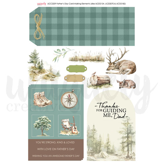 Uniquely Creative Father's Day Card Making Elements Cut-a-Part Sheet