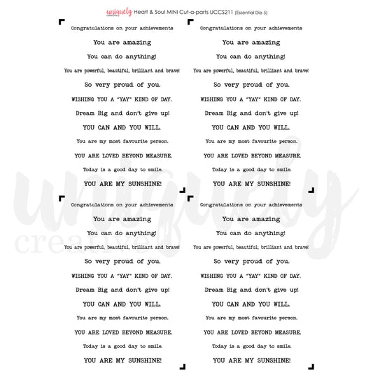 Uniquely Creative Mini Cut-a-Part Sheet - Heart & Soul
