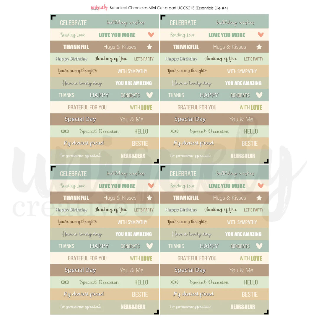 Uniquely Creative Mini Cut-a-Part Sheet - Botanical Chronicles