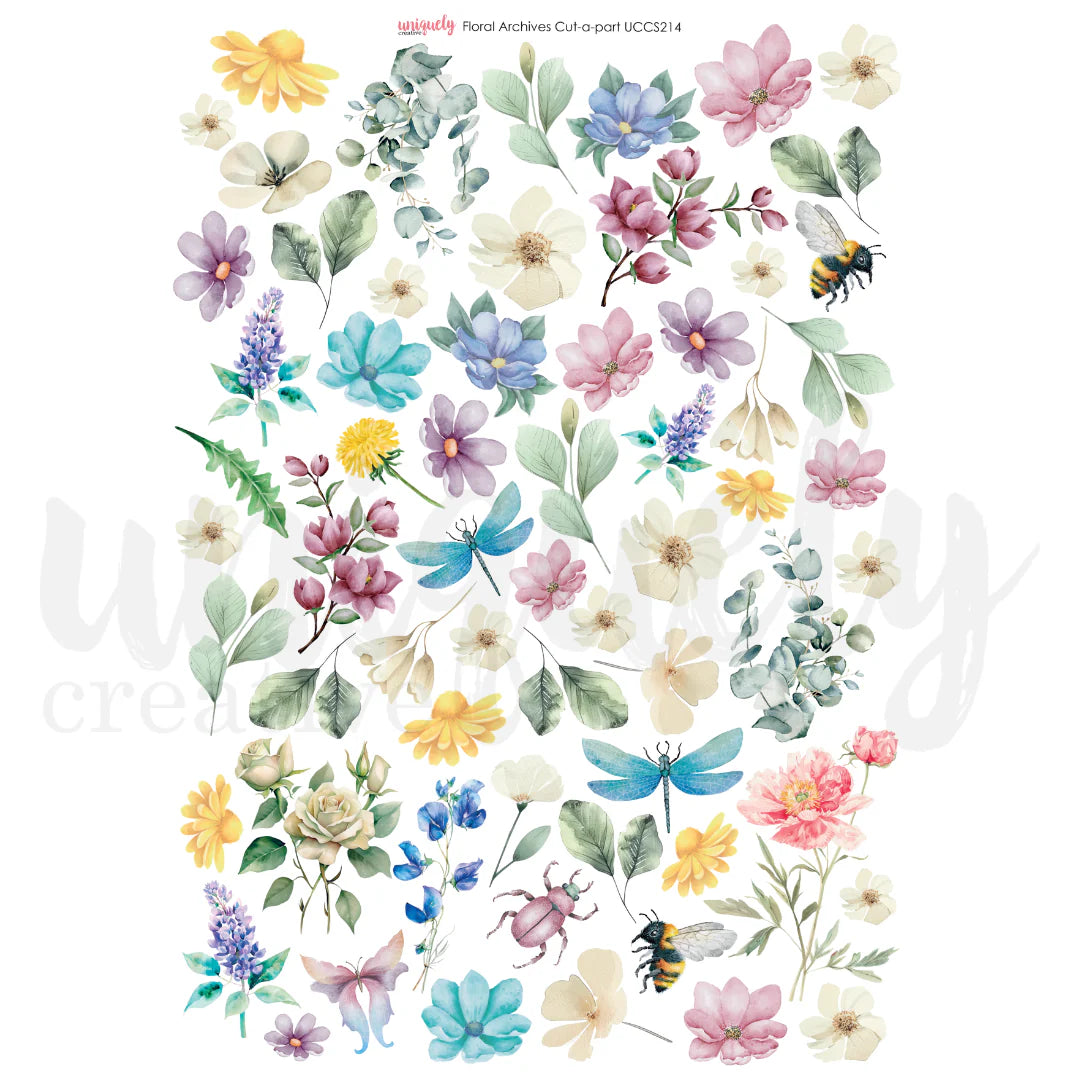 Uniquely Creative Cut-a-Part Sheet - Floral Archives