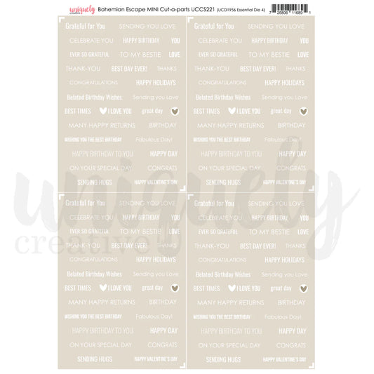 Uniquely Creative Mini Cut-a-Part Sheet - Bohemian Escape