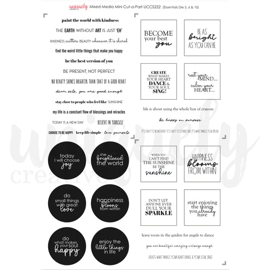 Uniquely Creative Cut-a-Part Sheet - Mixed Media Mini Cut-Part Sheet