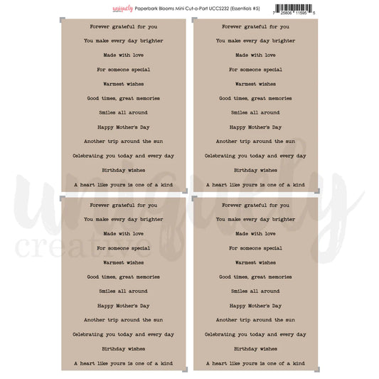 Uniquely Creative Mini Cut-a-Part Sheet - Paperbark Blooms