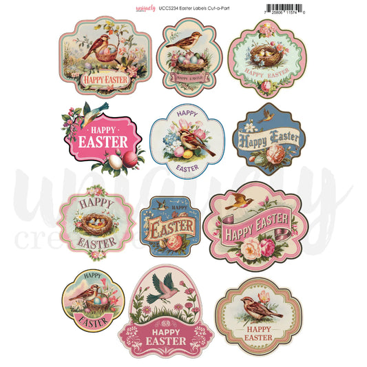 Uniquely Creative A4 Cut-a-Part Sheet - Easter Labels