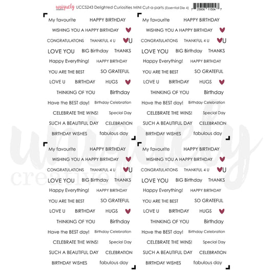 Uniquely Creative Mini Cut-a-Part Sheet- Delighted Curiosities
