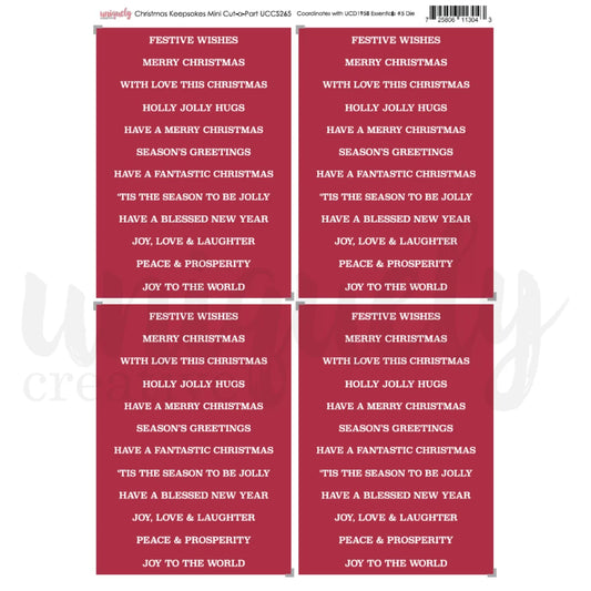 Uniquely Creative A4 Mini Cut-a-Part Sheet - Christmas Keepsakes