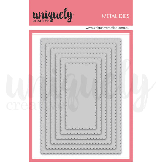 Uniquely Creative Metal Dies- Scalloped Nesting Rectangle Die