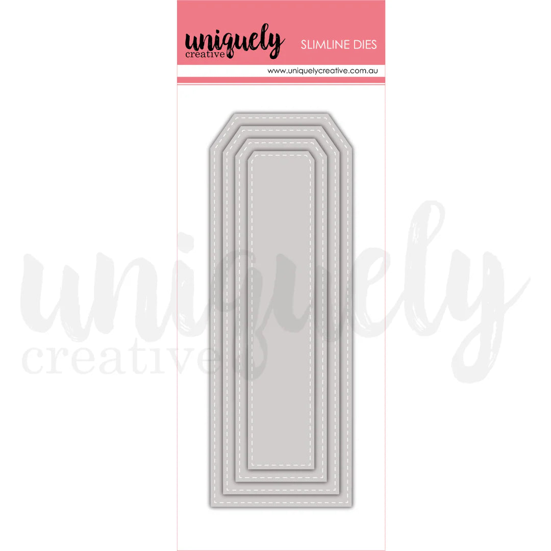 Uniquely Creative Slimline Dies- Slim Stitched Nesting Tag