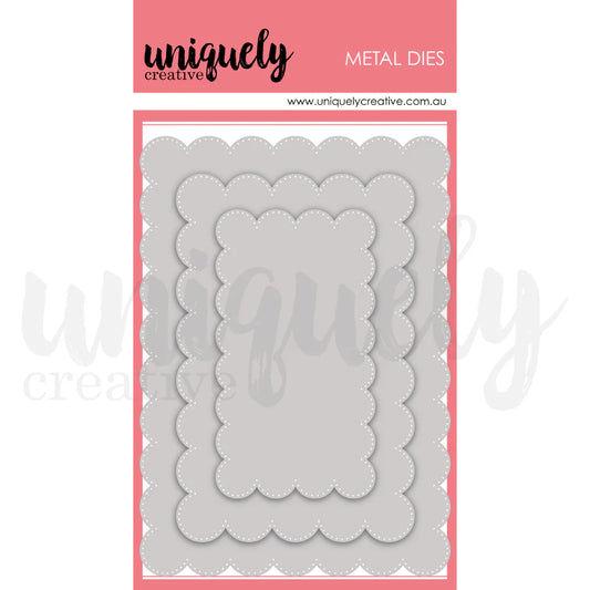 Uniquely Creative Metal Dies- Oversized Scalloped Nesting Rectangle
