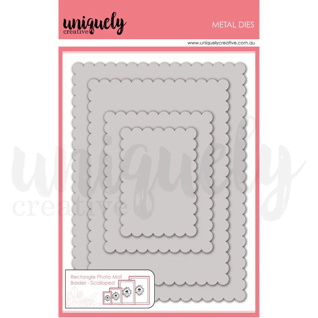 Uniquely Creative Metal Dies - Scalloped Rectangle Photo Mat Border