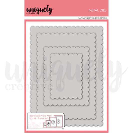 Uniquely Creative Metal Dies - Scalloped Rectangle Photo Mat Border