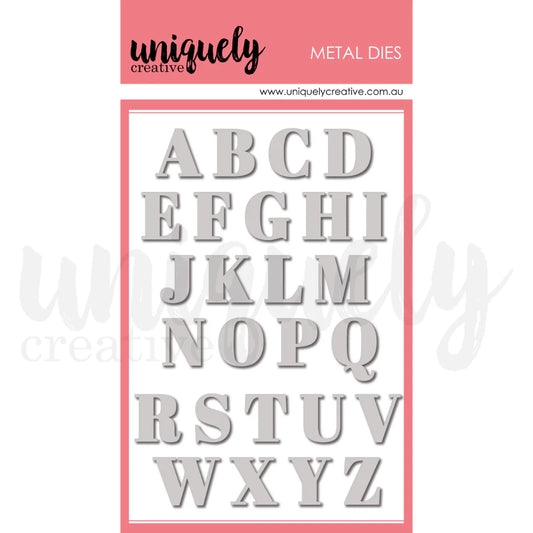 Uniquely Creative Metal Dies- Serif Uppercase Alpha Die