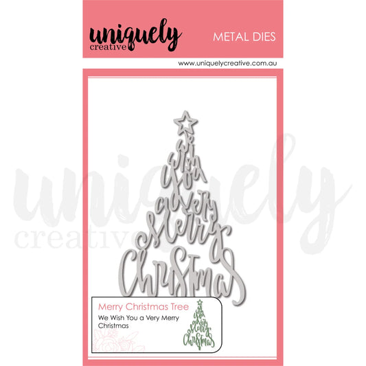 Uniquely Creative Metal Dies- Merry Christmas Tree