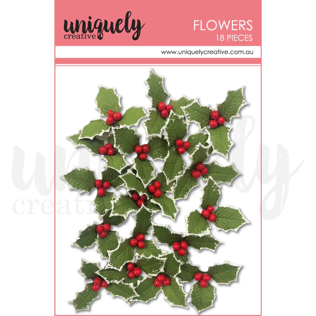 Uniquely Creative Flowers- Christmas Holly Flowers -18 pcs