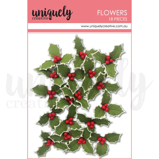 Uniquely Creative Flowers- Christmas Holly Flowers -18 pcs